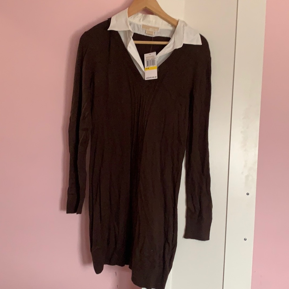(MICHAEL KORS) Sweater dress with popped collar